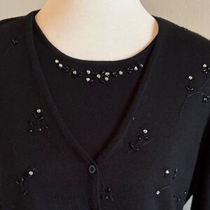 Worthington Black Beaded Women's Cardigan